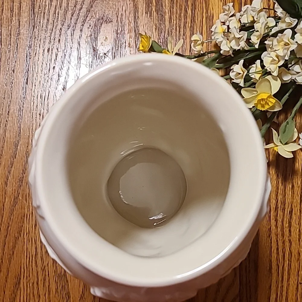 Lenox Ivory Poppy Embossed Floral Vase